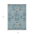 8' X 10' Sky Blue Gray And Charcoal Floral Washable Indoor Outdoor Area Rug