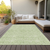 10' X 14' Sage And Ivory Geometric Washable Indoor Outdoor Area Rug