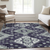 8' X 10' Purple Eggplant And Sage Medallion Washable Indoor Outdoor Area Rug