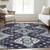 8' X 10' Purple Eggplant And Sage Medallion Washable Indoor Outdoor Area Rug