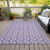 9' X 12' Purple And Ivory Ogee Washable Indoor Outdoor Area Rug