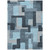9' X 12' Sky Blue Denim Blue And Gray Geometric Washable Indoor Outdoor Area Rug