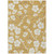 9' X 12' Gold Ivory And Brown Floral Washable Indoor Outdoor Area Rug