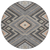 8' Gray Charcoal And Pink Round Tribal Washable Indoor Outdoor Area Rug