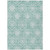 8' X 10' Turquoise Teal Blue And Ivory Medallion Washable Indoor Outdoor Area Rug