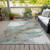 9' X 12' Teal Blue And Brown Abstract Washable Indoor Outdoor Area Rug - 880016470000