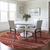8' Red And Ivory Round Southwestern Washable Indoor Outdoor Area Rug