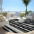 8' Black Ivory And Gray Round Striped Washable Indoor Outdoor Area Rug