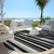 8' Black Ivory And Gray Round Striped Washable Indoor Outdoor Area Rug