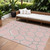 10' X 14' Pink Gray And Ivory Abstract Washable Indoor Outdoor Area Rug - Pink, Gray, Ivory