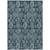 10' X 14' Teal Blue And Sky Blue Damask Washable Indoor Outdoor Area Rug