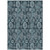 10' X 14' Teal Blue And Sky Blue Damask Washable Indoor Outdoor Area Rug