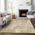 8' X 10' Gold Brown And Beige Abstract Washable Indoor Outdoor Area Rug