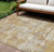 8' X 10' Gold Brown And Beige Abstract Washable Indoor Outdoor Area Rug