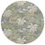 8' Gray Beige And Olive Green Round Botanical Leaves Washable Indoor Outdoor Area Rug