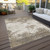 9' X 12' Taupe And Beige Abstract Washable Indoor Outdoor Area Rug