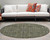 8' Round Moss Green and Gray Round Floral Washable Non Skid Indoor Outdoor Area Rug
