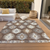 9' X 12' Brown Ivory And Taupe Southwestern Washable Indoor Outdoor Area Rug