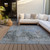 8' X 10' Gray Charcoal And Blue Abstract Washable Indoor Outdoor Area Rug