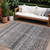 10' X 14' Brown Black And Brick Red Striped Washable Indoor Outdoor Area Rug