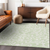 9' X 12' Artichoke Green And Ivory Floral Washable Indoor Outdoor Area Rug