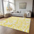 9' X 12' Yellow and Ivory Floral Washable Non Skid Indoor Outdoor Area Rug