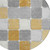 8' Gold And Gray Round Geometric Washable Indoor Outdoor Area Rug
