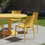 Set of Four Gold Heavy Duty Plastic Outdoor Stacking Dining Chairs
