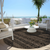 8' Chocolate And Brown Round Southwestern Washable Indoor Outdoor Area Rug
