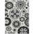 8' X 10' Black Gray And Silver Floral Medallion Washable Indoor Outdoor Area Rug