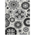 8' X 10' Black Gray And Silver Floral Medallion Washable Indoor Outdoor Area Rug