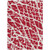 8' X 10' Red and White Abstract Washable Non Skid Indoor Outdoor Area Rug