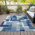 10' X 14' Navy Blue And Sky Blue Abstract Washable Indoor Outdoor Area Rug - Navy Blue, Sky Blue