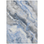 10' X 14' Blue And Silver Abstract Washable Indoor Outdoor Area Rug