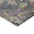 8' Blue Charcoal And Gold Round Floral Washable Indoor Outdoor Area Rug
