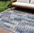 8' X 10' Navy Blue And Sky Blue Geometric Washable Indoor Outdoor Area Rug - 608219239923