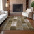 9' X 12' Brown And Ivory Patchwork Washable Indoor Outdoor Area Rug