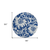 8' Round Navy and Ivory Round Floral Washable Non Skid Indoor Outdoor Area Rug