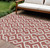 8' X 10' Burgundy And Ivory Geometric Washable Indoor Outdoor Area Rug