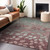 10' X 14' Blush And Emerald Floral Washable Indoor Outdoor Area Rug