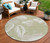8' Artichoke Green Ivory And Taupe Round Floral Washable Indoor Outdoor Area Rug