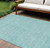 8' X 10' Aqua And Ivory Floral Washable Indoor Outdoor Area Rug - Aqua, Ivory