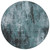 8' Teal Blue Gray And Ivory Round Abstract Washable Indoor Outdoor Area Rug - Teal Blue, Gray, Ivory
