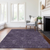 8' X 10' Eggplant And Purple Floral Washable Indoor Outdoor Area Rug