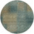 8' Teal Blue Brown And Taupe Round Abstract Washable Indoor Outdoor Area Rug