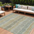 9' X 12' Beige Brown And Gray Striped Washable Indoor Outdoor Area Rug
