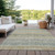 9' X 12' Beige Brown And Gray Striped Washable Indoor Outdoor Area Rug