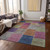 9' X 12' Copper Navy Blue And Gold Patchwork Washable Indoor Outdoor Area Rug