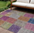 9' X 12' Copper Navy Blue And Gold Patchwork Washable Indoor Outdoor Area Rug