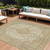 8' X 10' Ivory And Beige Medallion Washable Indoor Outdoor Area Rug - Ivory, Beige